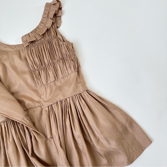 [SOLD] Parasuco Pure Silk Smocked Shimmery Ruffle Peplum Tank Top size 6 - Picture 6 of 10